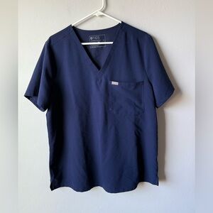 Figs Woman’s Deep Blue V-Neck Scrub Top